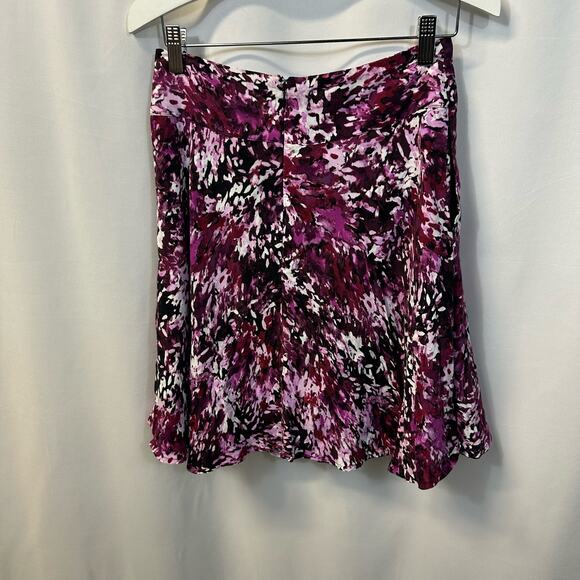 White House Black Market Pink Floral Flounce Mini Skirt Y2K Pockets 0 - Picture 5 of 7